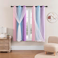 XiDi Curtains for Bedroom Decor, Rainbow Pink Purple/34/54