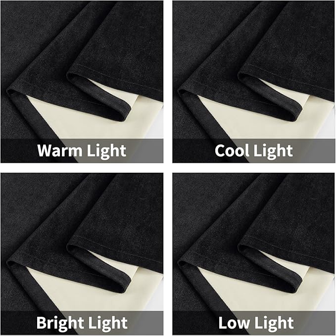 Joydeco 100% Blackout Velvet Curtains for Bedroom 84 Inches Long 2 Panels, Back Tab/Rod Pocket Living Room Drapes, Thermal Insulated Soundproof Heavy Duty Curtains for Windows,52W x 84L,Black