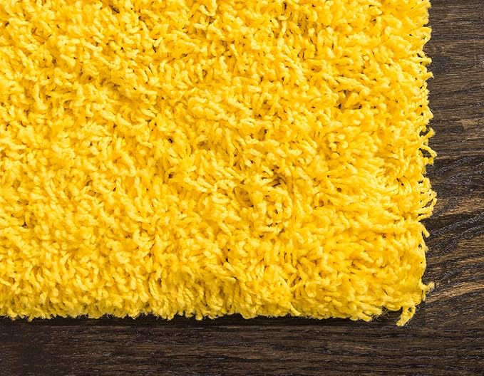 Unique Loom Solid Shag Collection Area Rug (5' 1" x 8' Rectangle, Tuscan Sun Yellow)