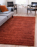 Unique Loom Solid Shag Collection Area Rug (2' 2" x 3' 1" Rectangle, Terracotta)