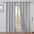 100% Blackout Curtains 90 Inch Length 2 Panels Set, Black Out Curtains for Living Room, Off-White Thermal Insulated Grommet Drapes Bedroom Luxury Decor Privacy(52W × 90L inch, Off-White)