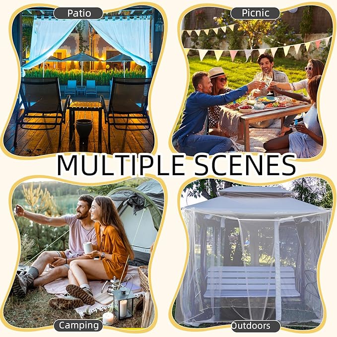 2 Pcs 4 Corners Mosquito Net for Bed Canopies Netting Bed Drapes Mesh for Twin Full Queen King Size Camping Home Outdoor Travel Dormitory(White,L75 X W35 X H60 Inch)