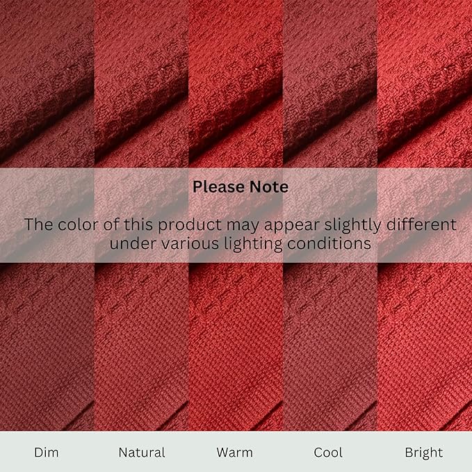 Salt Earth 100% Cotton Throw Blanket, Queen, 90"X92" Waffle Throws for Home, Bedrooms, Outdoor Couch Office Couch, Modern Cozy Room Decor Blankets, Lightweight, All Season Western Blanket (Red)
