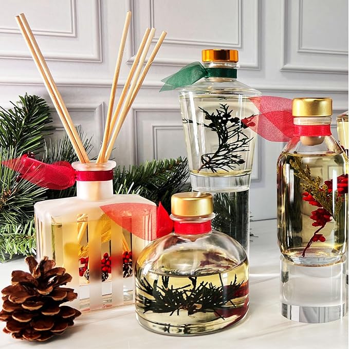 LOVSPA Reed Diffuser Set, Cinnamon & Clove Buds Scented Oil Diffuser with Sticks, Home Fragrance Accessories for Bathroom Shelf Decor, Aroma Diffusers for Home or Office Fall Decor, USA Made