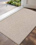 Color&Geometry Ultra-Thin Indoor Door Mat, 22.6"x31.5" Low-Profile Non-Slip Entryway Rug with Modern Geometric Texture, Washable Doormat for Entrance, Front Doors, Khaki (Rolled-up NO Creases)