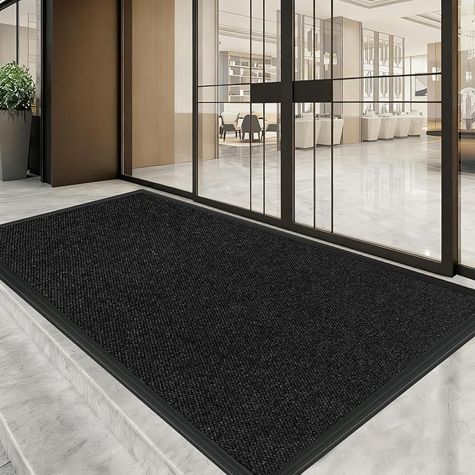 3ft x 4ft Front Door Mat Indoor Outdoor Entrance, Commercial Heavy Duty Entryway Matt, Non-Slip Rubber Backing Low Profile Doormat, Waterproof Dirt Trapper Welcome Mat for High Traffic Area