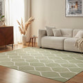 Amazon Basics Thin Indoor Area Rug, Geometric Printed Washable Home Decor Carpet for Living Room Bedroom, 4' W × 6' L, Green Geometric