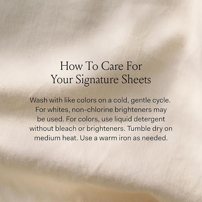 BOLL & BRANCH Signature Hemmed Sheet Set - Queen, Mineral - Luxury 100% Organic Cotton - Includes 1 Flat, 1 Fitted, 2 Pillowcases - Buttery Soft