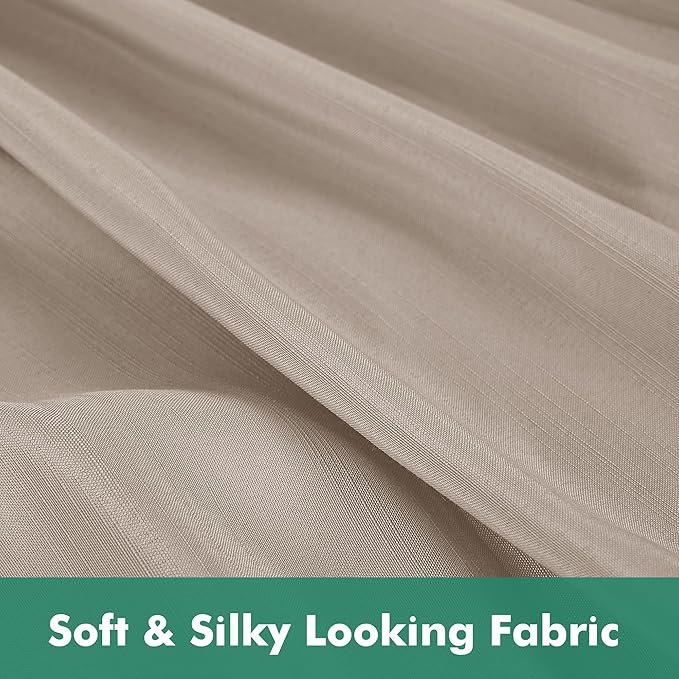 Biscaynebay Wrap Around Bed Skirts with Split Corners for King Beds 18" Drop, Light Camel Adjustable Elastic Dust Ruffles Easy Fit Wrinkle Resistant Silky Luxurious Fabric Machine Washable