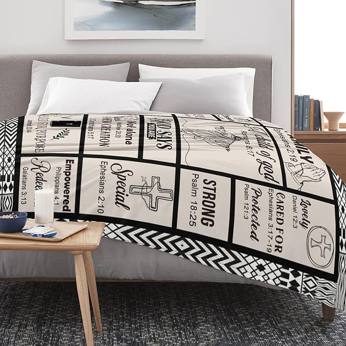 Bible Verse Christian Gift Blanket 30"x40", Inspirational Faith Throw for Believers, I Am a Child of God Blanket,Baptism Spiritual Gifts for Catholic Men Women