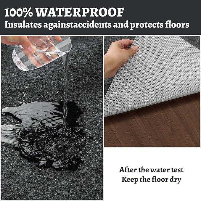 100% Waterproof Rug pad, 2x6 ft Area Rug Non-Slip Rug Pads, 1/4" Thick Carpet Pads for All Floors and finishes, Felt pad for Hardwood Floors, Keep Carpets in Place Soft and Secure