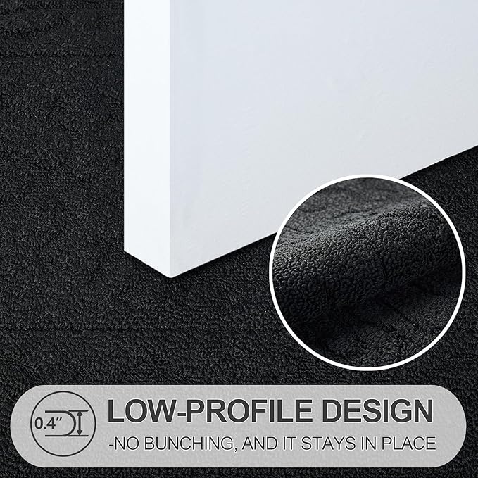 FONEYI Indoor Door Mat, Front Back Door Mat 32" x 48" Non-Slip Rubber Backing Door Rug, Machine Washable Entry Rug, Low Profile Absorbent Dirt Trapper Doormat Inside Floor Mats for Entryway, Black