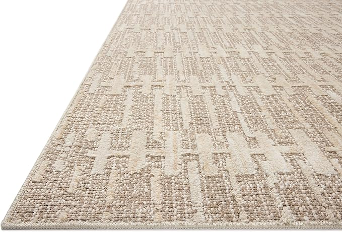 Loloi Amber Lewis Bexley Collection BEX-02 Taupe/Natural 4'-0" x 6'-0" Accent Rug Neutral, Textured, Living, Bedroom, Dining, Carpet