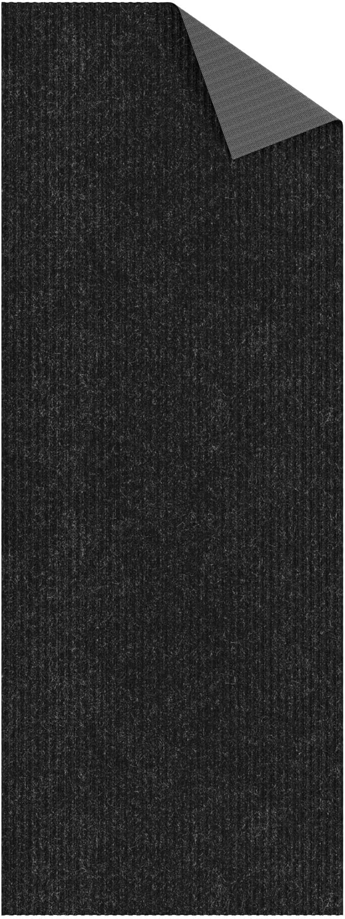 Ottomanson 2'7" x 53' Hallway Runner with Scraper Pile - Extra Durable Non-Slip Rug Mat for Indoor & Outdoor Use - Ideal for Kitchen, Entryway & Garage - High-Traffic Carpet, Black