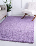 Unique Loom Solid Shag Collection Area Rug (7' 1" x 10' Rectangle, Lilac)