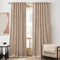 RYB HOME Blush Velvet Curtains 102 inches, Back Tab Soft Fabric Room Darkening Thermal Insulated Luxurious Home Decor Curtains for Living Room Bedroom, W 52" x L 102", 2 Panels Set