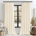 StangH Ivory White Velvet Curtains 84 inches - Christmas Room Darkening Thermal Curtains for Winter, Rod Pocket Drapes for Living Room/Bedroom Window Decor, W52 x L84, 2 Panels