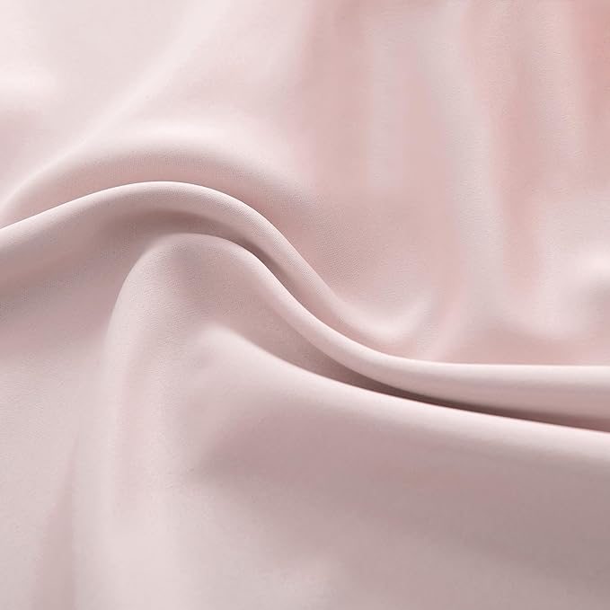 DONREN Pastel Pink Room Darkening Curtains - 90 Inch Length Light Blocking Thermal Insulated Energy Saving Curtain Panels for Livingroom,Light Pink,W 52 x L 90 Inch, 2 Panels
