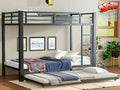 LUXIEE Upgraded & Stronger Heavy Duty Steel Twin XL Over Twin XL Bunk Bed Frame, More Stable Safer Thickened Metal Bunkbeds with Twin Size Trundle