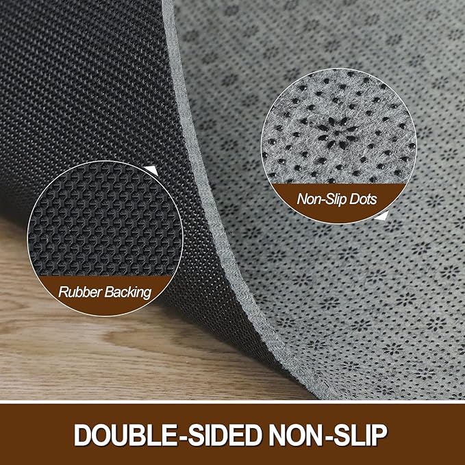 LINLA Dual Surface Felt+Rubber Non-Slip Rug Pad, 5'x8', 1/4" Thick, Strong Grip Cushioning Support Pad, Double-Side Anti-Skid, Safe for All Floor and Finishes, Extra Comfort