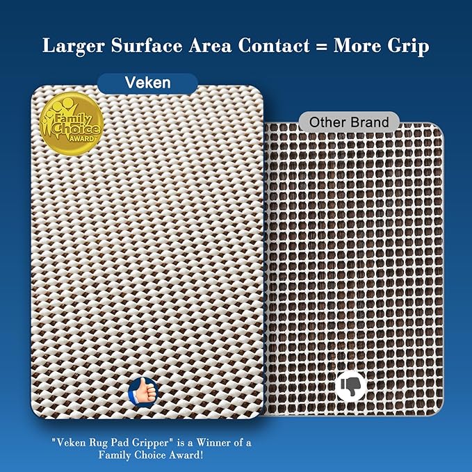 Veken Runner Rug Pad Gripper for Hardwood Floors, Non Slip 2x8 Ft Rug Pads for Area Rugs, Thick Rug Grippers for Tile Floors, Under Carpet Anti Skid Mat, Keep Your Rugs Safe and in Place