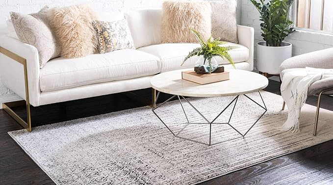 Unique Loom Del Mar Collection Area Rug - Jennifer (2' 2" x 3' 1" Rectangle, Gray/ Black)