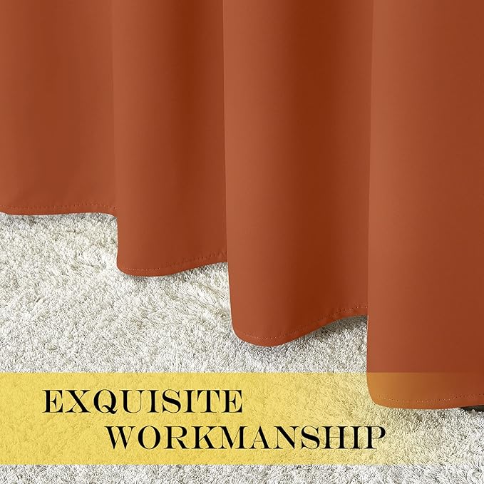 NICETOWN Blackout Patio Curtains 100 x 144 Inches Long for Sliding Door Extral Wide Blackout Curtain Panels Thermal Insulated Room Divider - Grommet Top, 100" W x 144" L, 1 Panel, Burnt Orange