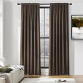 DONREN Extra Long 108 inch Length Blackout Curtains for Large Windows,Rod Pocket Soft and Touching Living Room Sweep to Floor for Villa(Brown,2 Pack,52 W by 108 inches Long)