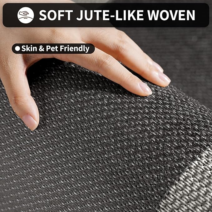 Kitchen Mats for Floor, Super Absorbent Kitchen Rugs Non Slip Washable, Soft Braided Kitchen Runner Rug, Standing Mat Kitchen Sink Mat, Easy to Clean, Black 17x30
