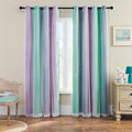 XiDi Curtains for Bedroom Decor, Rainbow Purplgreen grey52/90