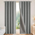 Joydeco Linen Blackout Curtains for Bedroom - 100% Light Blocking 1 Panels, Light Grey Drapes 70" W x 108" L, Thermal Insulated Room Darkening Curtains for Living Room, Rod Pocket & Back Tabs