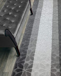 Custom Length Hallway Runner Rug,Slip Resistant,Flower Grey, 26 Inch X 7 feet, Sold and Priced Per Foot