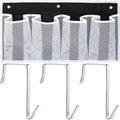 Bed Hanging Shoe Organizers with 3pcs Hooks, 4 Mesh Pocket Bedside Hanging Shoes Holder, Behind Door Storage Pockets for RV Dorm Entryway Bedroom Closet