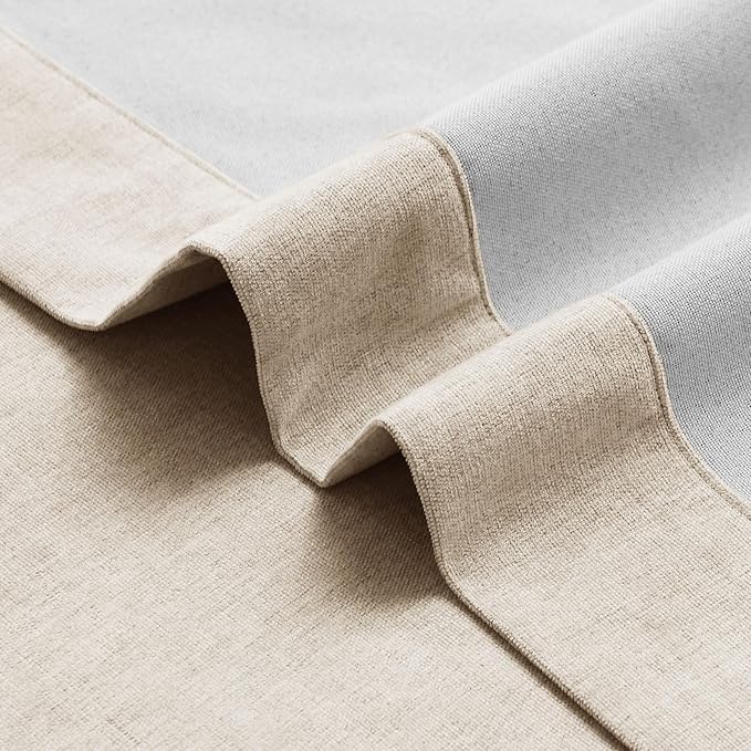 Macochico Full Blackout Curtains 84 Inches Long Insulated Noise Reducing Chenille Curtains for Living Room Bedroom Nursery Auditorium Taupe Curtains with Tieback Grommet 72" Wx84 L 1 Panel