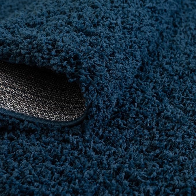 Unique Loom Solid Shag Collection Area Rug (5' 1" x 8' Rectangle, Sapphire Blue/ Navy Blue)