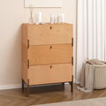 Stackable 3 Drawers Dresser, Customizable Chest of Drawers for Bedroom, Living Room, Dormitory, Easy Assembly Wood Furniture Cabinet, 24 inch Width Beech and Basswood Color Combo