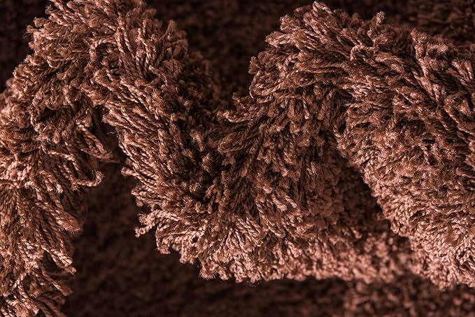 Unique Loom Solid Shag Collection Area Rug (2' x 3' 1" Rectangle, Chocolate Brown)