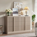 Fluted Dresser for Bedroom, 47" Wide Chest of Drawers, Modern 6 Drawer Dresser with Solid Wood Handle, Curved Profile Design, Wood Dressers Storage Organizer, Living Room, Hallway, White Alder