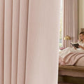 jinchan Chenille Blackout Curtains 108 Inches Long Light Pink Thermal Insulated Curtains for Living Room Bedroom 2 Panels Triple Weave Noise Reducing Drapes Girls Room Curtains Back Tab 50x108 Inch