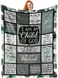 Christian Throw Blanket for Couch, Inspirational Gift for Women, Soft Plush Flannel Blanket, 60"x 80" Thoughts and Prayers Blankets for Bedroom Sofa Living Room Christmas Halloween Decoration