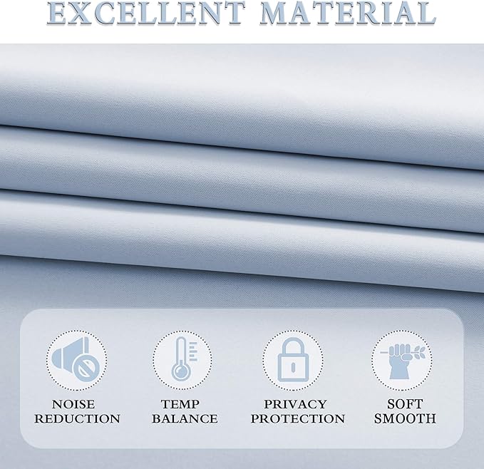 DONREN Dream Blue Room Darkening Thermal Insulated Curtains Drapes for Nursery,Rod Pocket Blackout Curtains for Bedroom(2 Pieces,52 inches Wide by 63 inches Long)