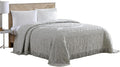 Beatrice Home Fashions Medallion Chenille Bedspread, Queen, Gray