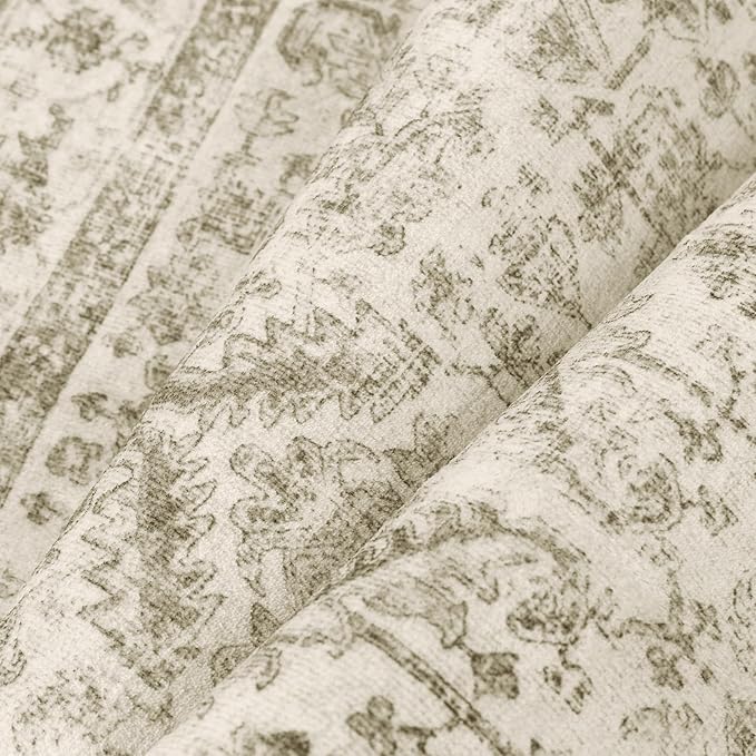Taupe 5x7 Area Rug Vintage Washable Living Room Carpet Non Slip Bedroom Indoor Office Low Pile Traditional Distressed Retro Accent Rug for Dining Room Bathroom Kitchen