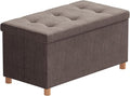 BRIAN & DANY 30 Inches Folding Storage Ottoman Bench, Ottoman with Storage Bench for Bedroom, Living Room, Entryway, Foot Rest with Legs, Brown