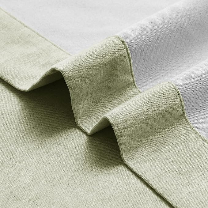Macochico Extra Wide 100% Blackout Chenille Curtains 100" Wx96 L Thermal Drapes for Sliding Door Living Room Bedroom Auditorium Hotel Green Tint Curtains Grommet Top with Tieback Classic 1 Panel