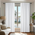 Deconovo Blackout Curtains, Thermal Insulated, W52 x L72 2 Panels, Back Tab, Machine Washable, Room-Darkening Drapes for Bedroom/Living Room Pure White