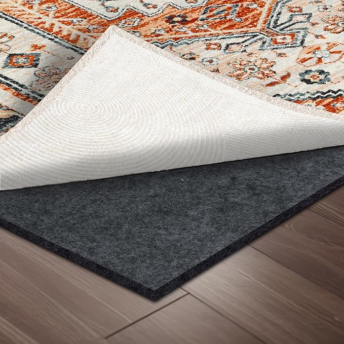 100% Waterproof Rug pad, 10x14 ft Area Rug Non-Slip Rug Pads, 1/4" Thick Carpet Pads for All Floors and finishes, Felt pad for Hardwood Floors, Keep Carpets in Place Soft and Secure