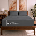Mellanni Queen Sheet Set - 6-Piece Iconic Collection Bedding, (Including 4 Pillowcases), 21-Inch Extra Deep Pocket, Easy Care, Ultra Soft, Cooling Sheets, Brushed Microfiber - Gray