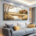 ERQINHUA Large Canvas Printing Picture Wall Decor Painting Wall Art For Living Room Dining Room Decoration Lake Surface Landscape Painting Farmhouse Bedroom Office Mural Artwork Home Decor 24x48 In