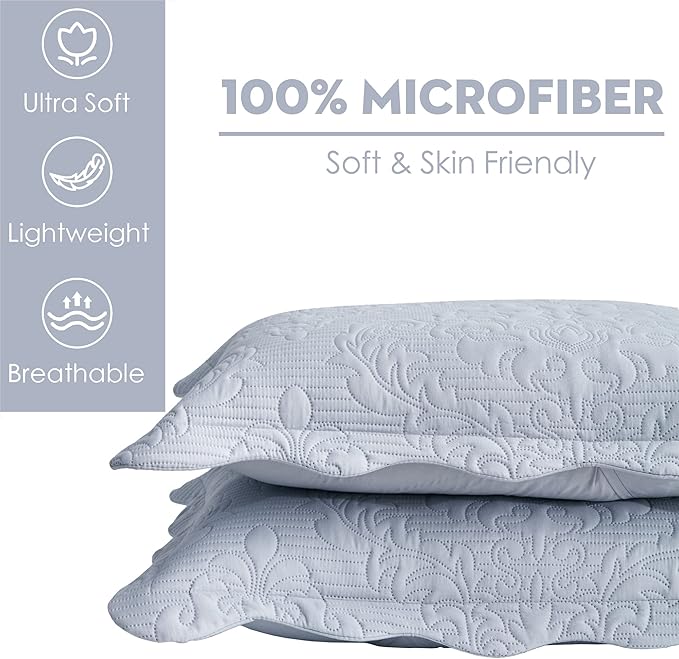 CHIXIN Microfiber Standard Pillow Shams Set of 2 - Decorative Pillow Covers - Dark Grey - Size (20" x 26")